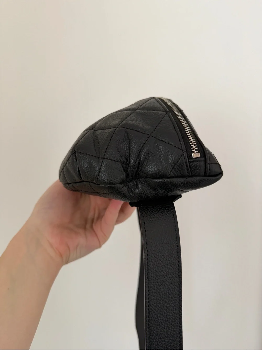 Chanel Grained Calfskin Quilted Black Uniform Waist Belt Bag Fanny Pack